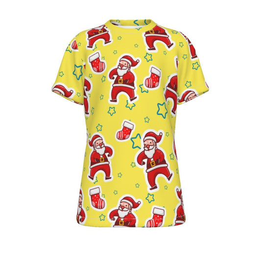 Kid's Christmas T-Shirt - Santa and Stars - Festive Style