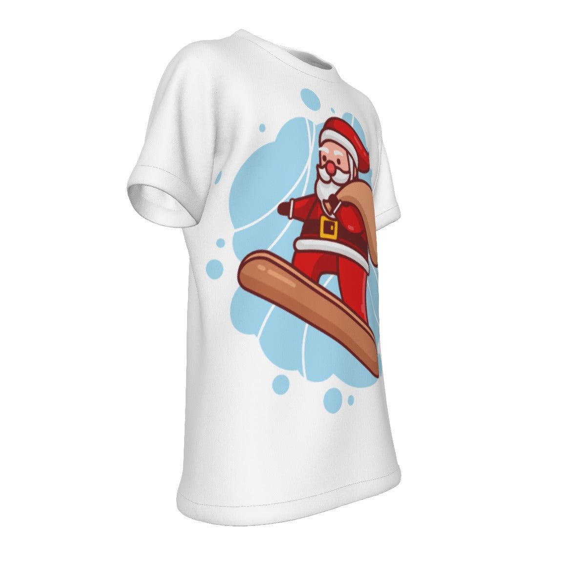 Kid's Christmas T-Shirt - Santa Snowboarder - Festive Style