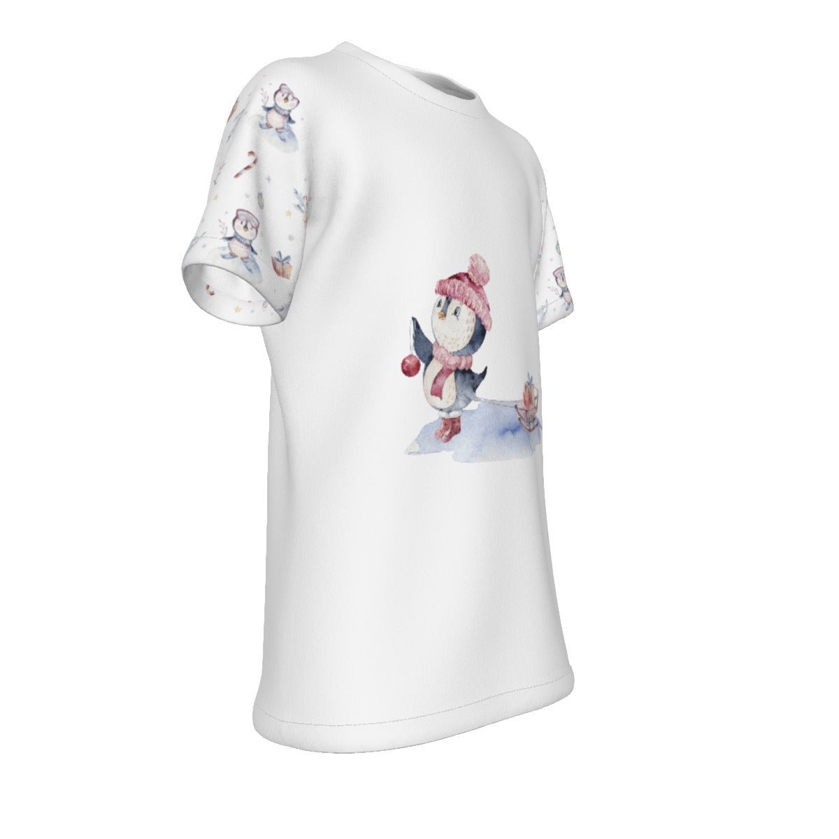 Kid's Christmas T-Shirt - Skating Penguin - Festive Style