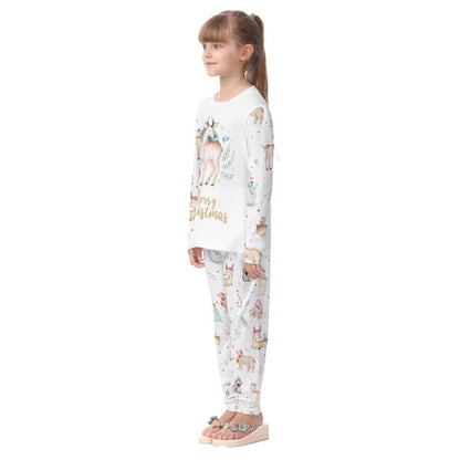 Kids Cute Christmas Watercolour Pyjama Set - Natural - Festive Style