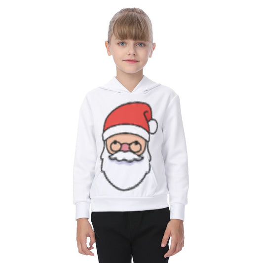 Kid's Fleece Christmas Hoodie - Blurred Santa - Festive Style