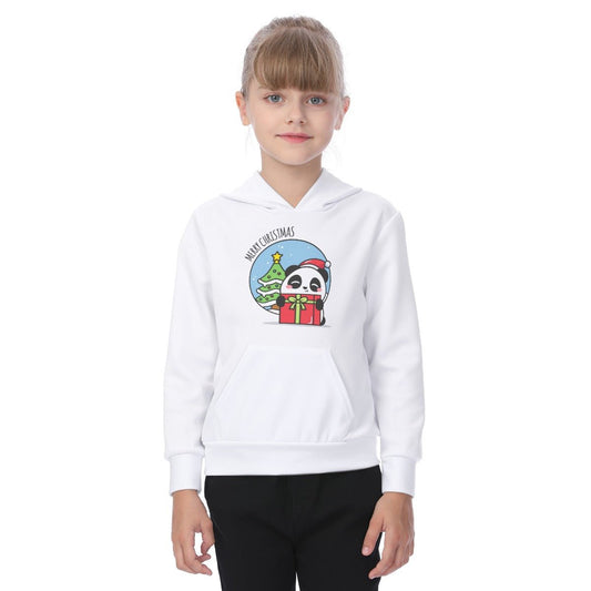Kid's Fleece Christmas Hoodie - Merry Panda - Festive Style