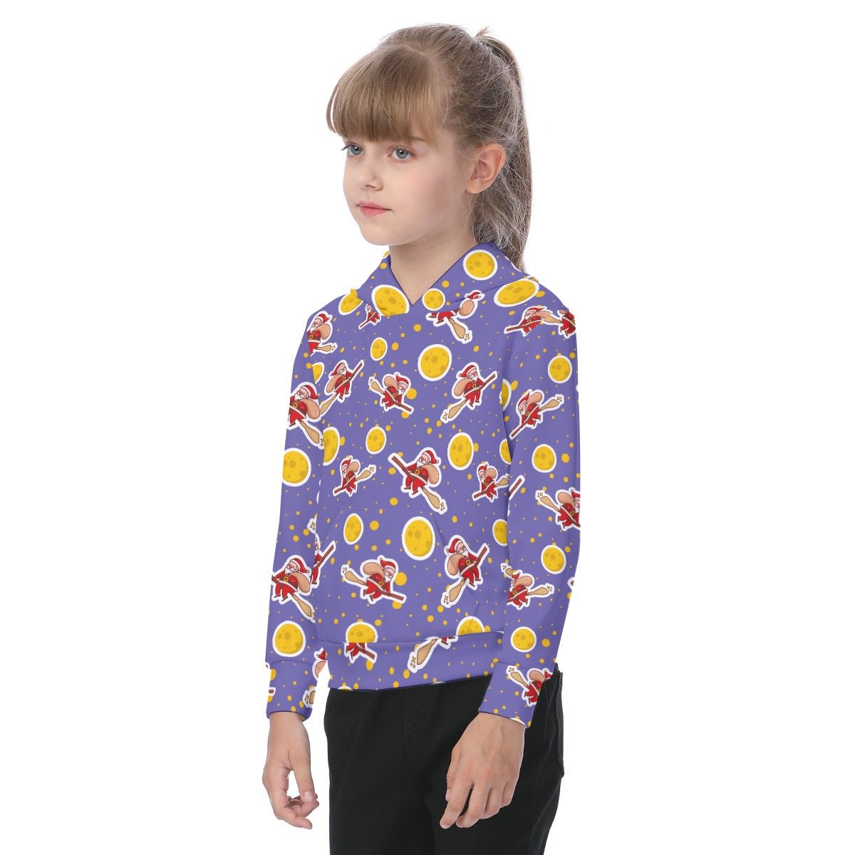 Kid's Fleece Christmas Hoodie - Santa Witch - Festive Style