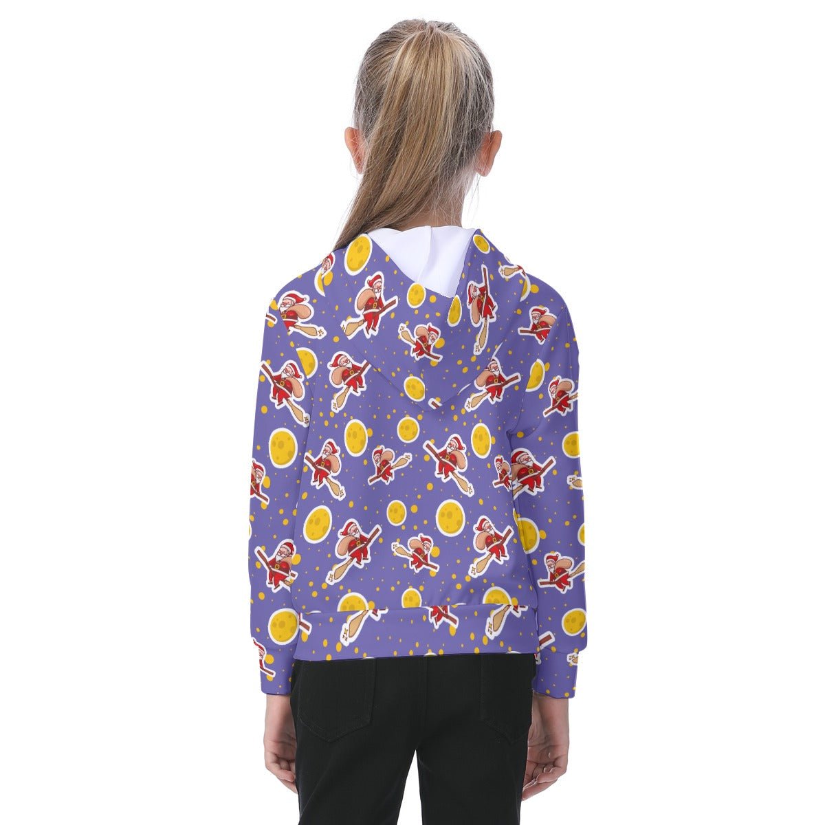 Kid's Fleece Christmas Hoodie - Santa Witch - Festive Style