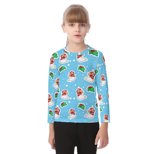Kid's Long Sleeve Christmas T-shirt - Santa Cloud - Festive Style