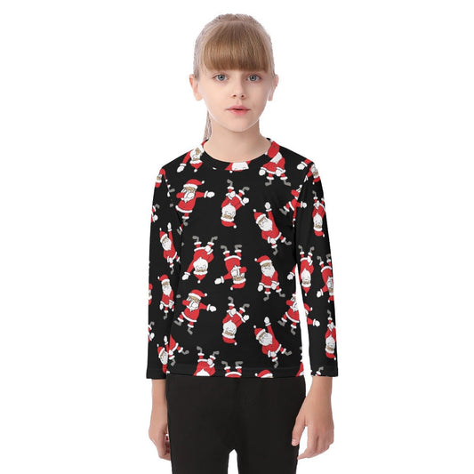 Kid's Long Sleeve Christmas T-shirt - Santa Dabs - Festive Style
