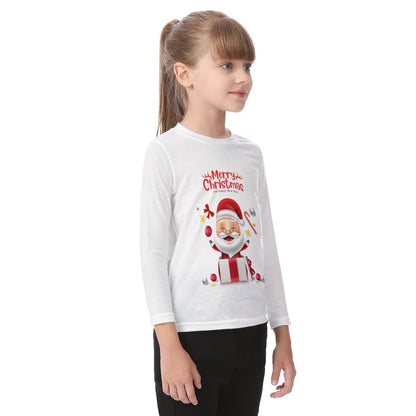Kid's Long Sleeve Christmas T-shirt - Santa MC HNE - Festive Style
