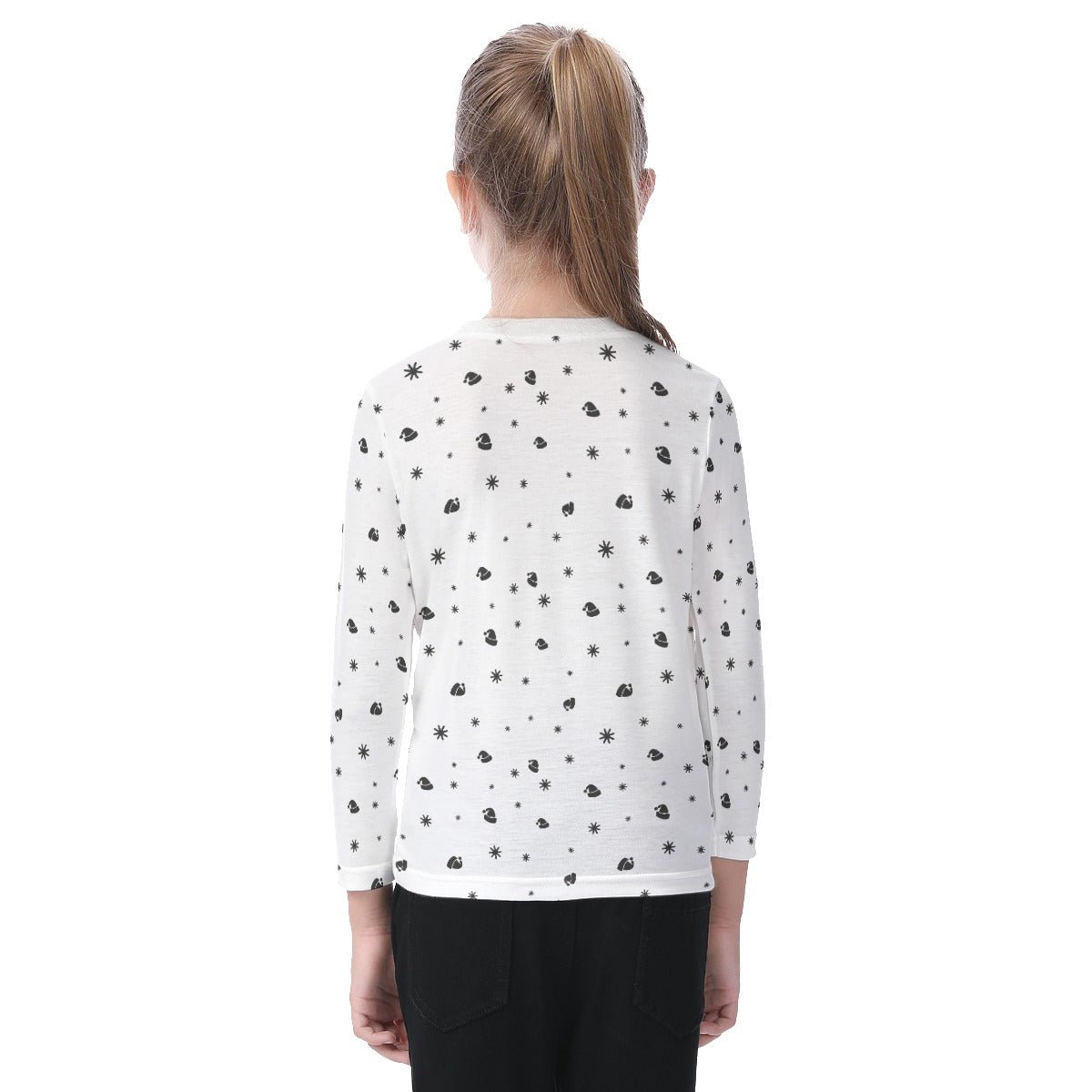 Kid's Long Sleeve Christmas T-shirt - Snowflakes and Hats - Festive Style