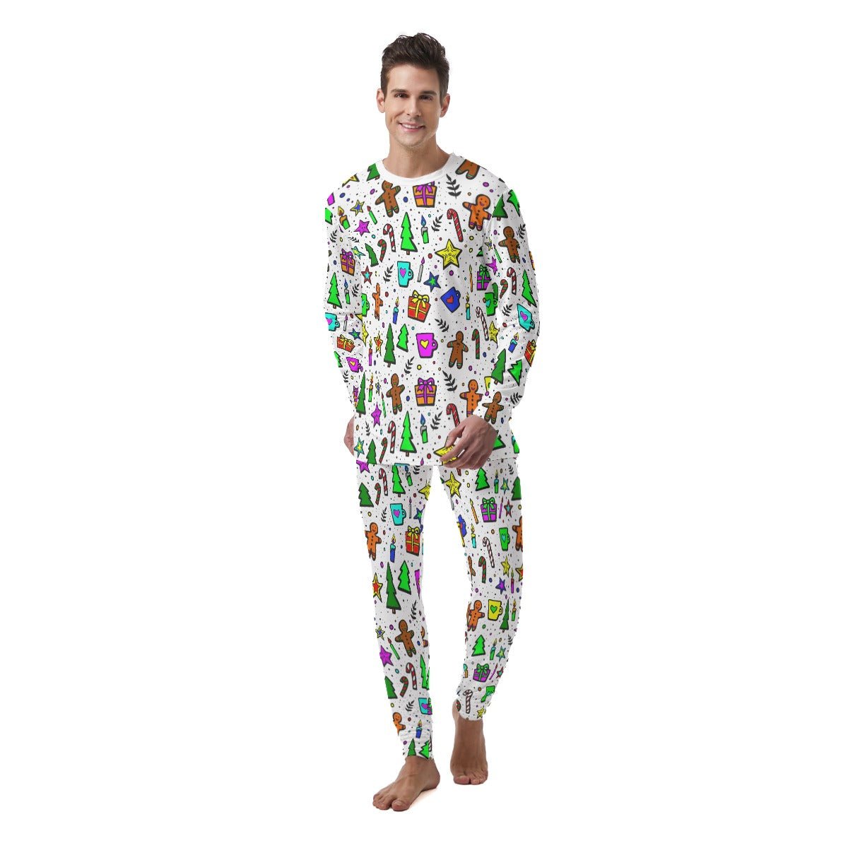 Men's Christmas Pyjamas - Bright Doodle - Festive Style