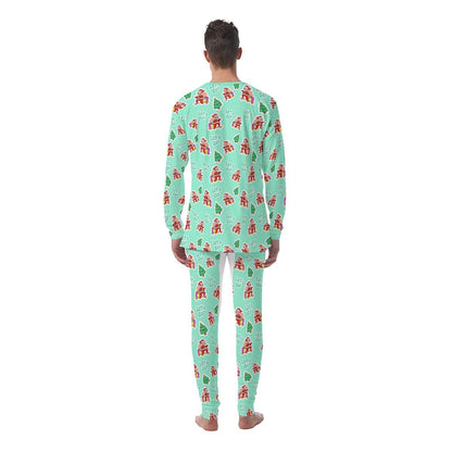 Men's Christmas Pyjamas - Green "Let's Go!" - Festive Style