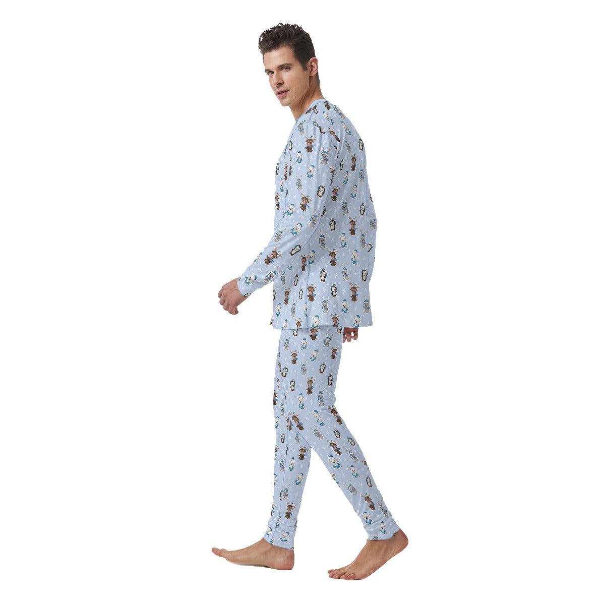 Men's Christmas Pyjamas - Polar Blue - Festive Style