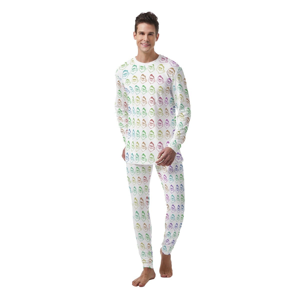 Men's Christmas Pyjamas - Rainbow - Boss Santa - Festive Style