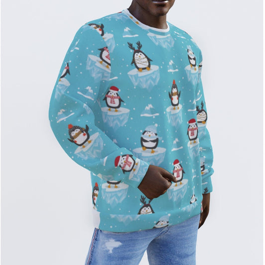Men's Christmas Sweater - Icy Penguins - Festive Style