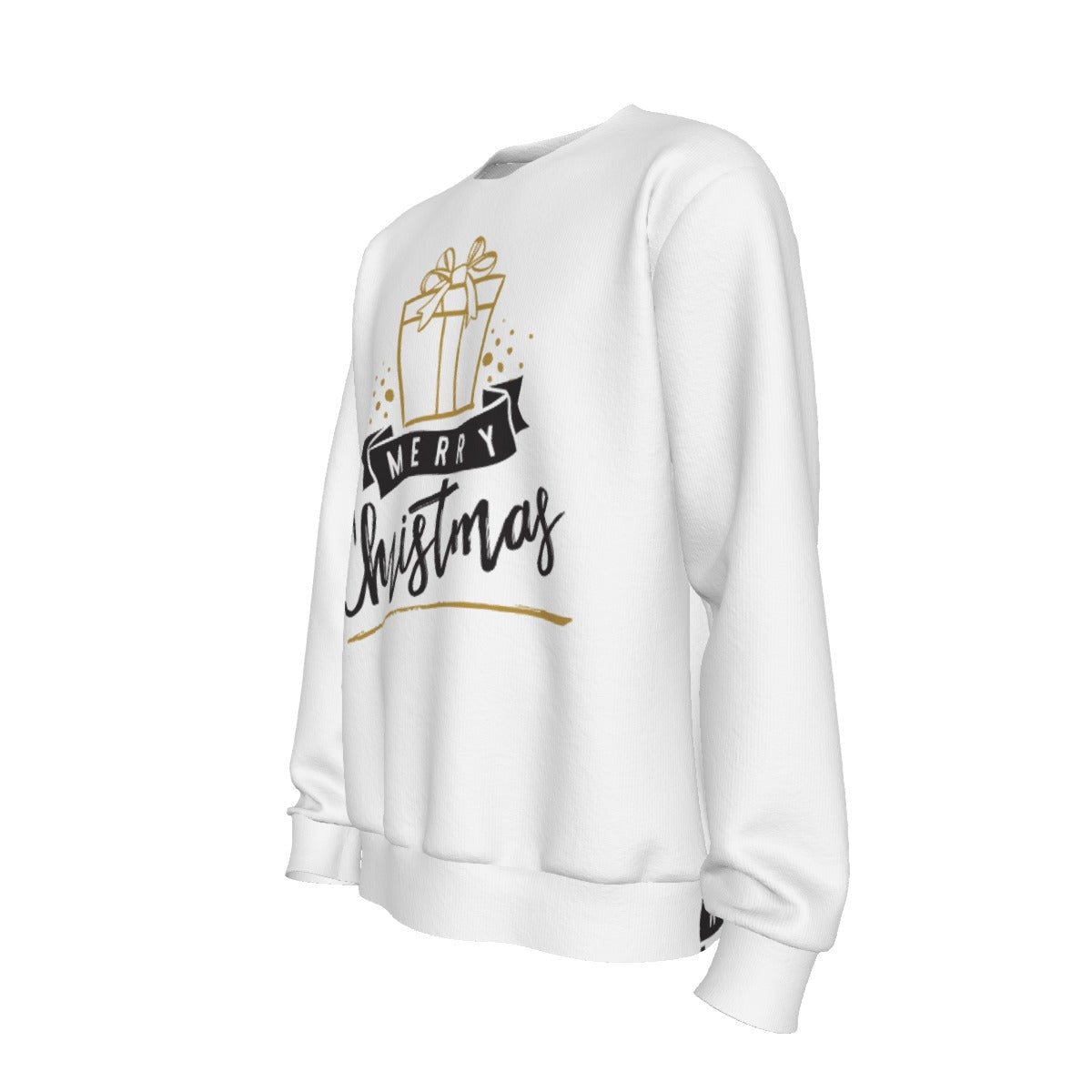 Men's Christmas Sweater - Merry Christmas - Gold Present - Festive Style