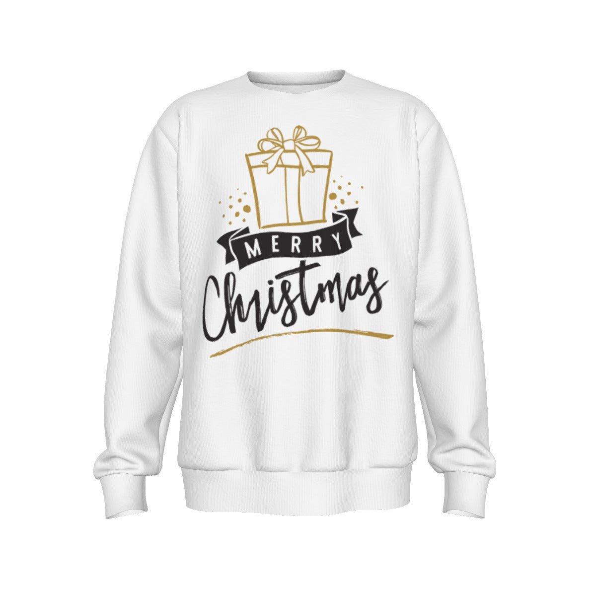 Men's Christmas Sweater - Merry Christmas - Gold Present - Festive Style