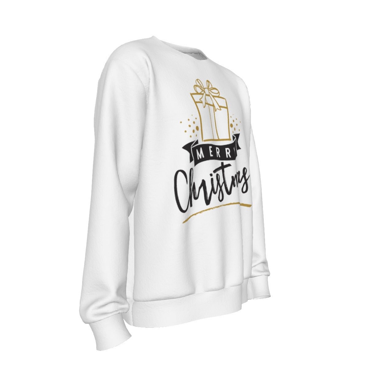 Men's Christmas Sweater - Merry Christmas - Gold Present - Festive Style
