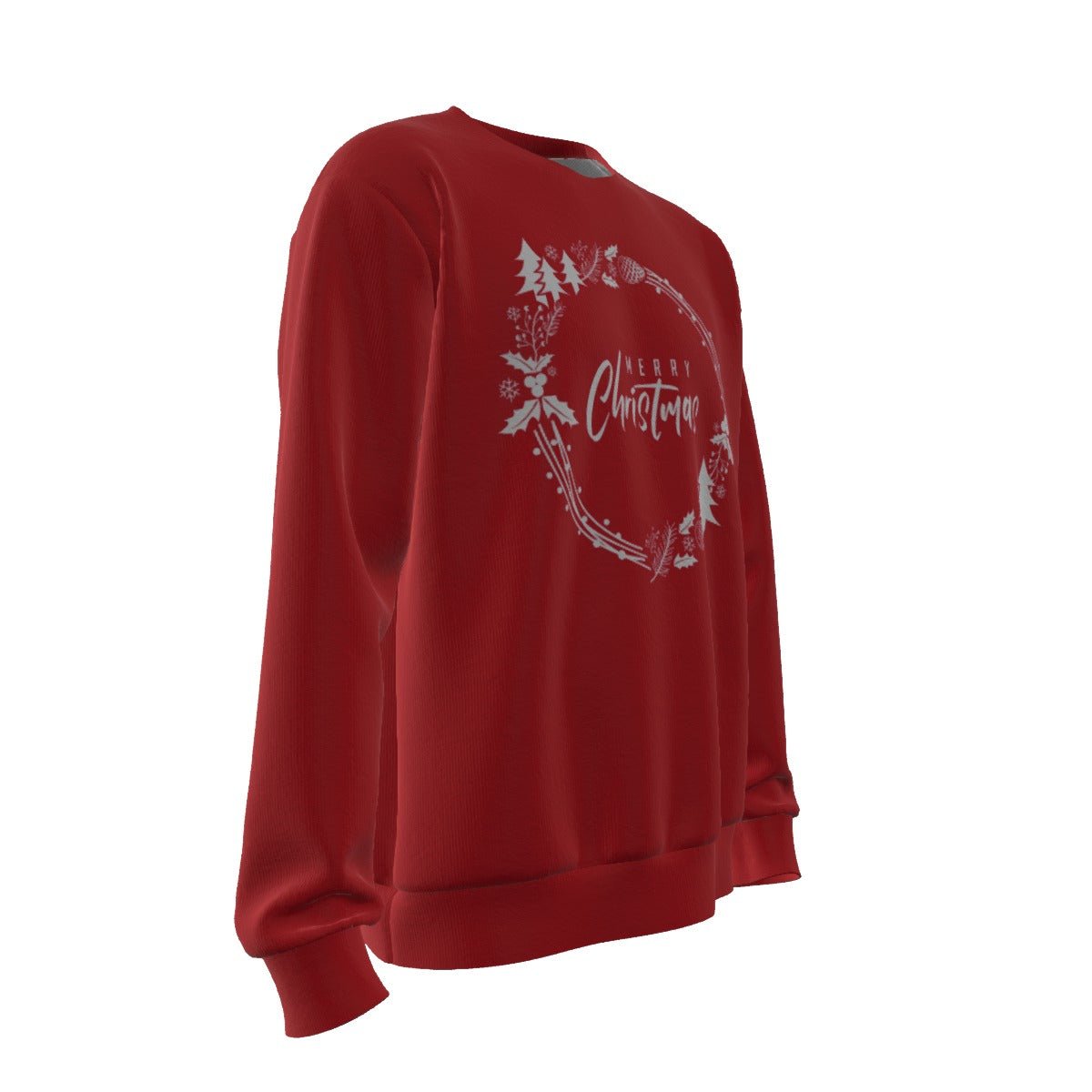 Men's Christmas Sweater - Simple Wreath - White - Festive Style
