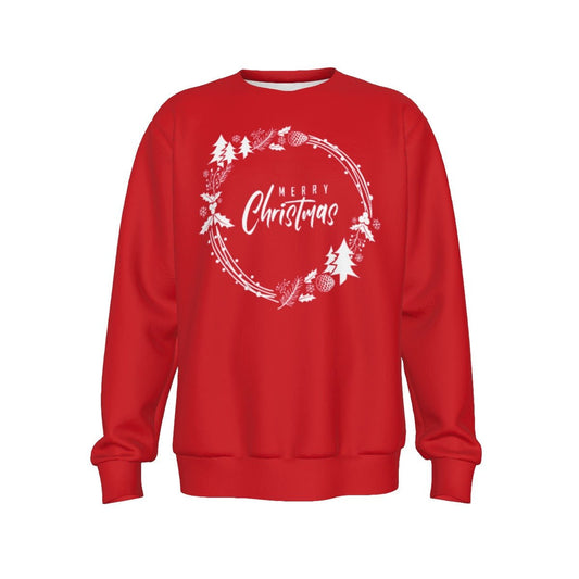 Men's Christmas Sweater - Simple Wreath - White - Festive Style