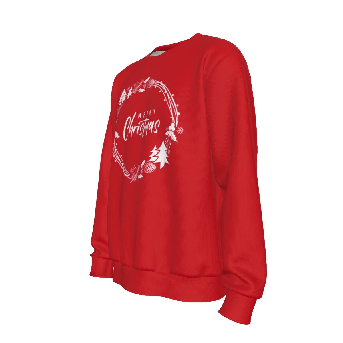 Men's Christmas Sweater - Simple Wreath - White - Festive Style