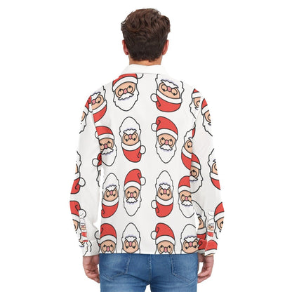 Men's Collar Christmas Shirt - Mirrored Santa - Festive Style