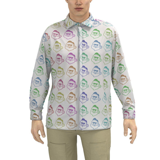 Men's Collar Christmas Shirt - Rainbow - Boss Santa - Festive Style