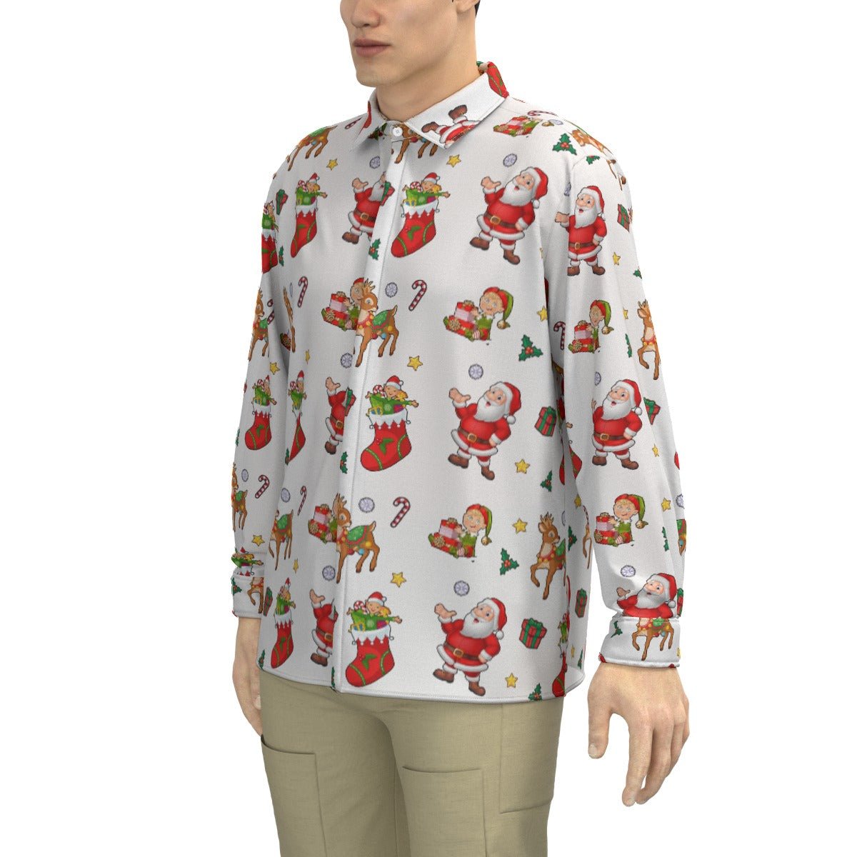 Men's Collar Christmas Shirt - Traditional - Festive Style