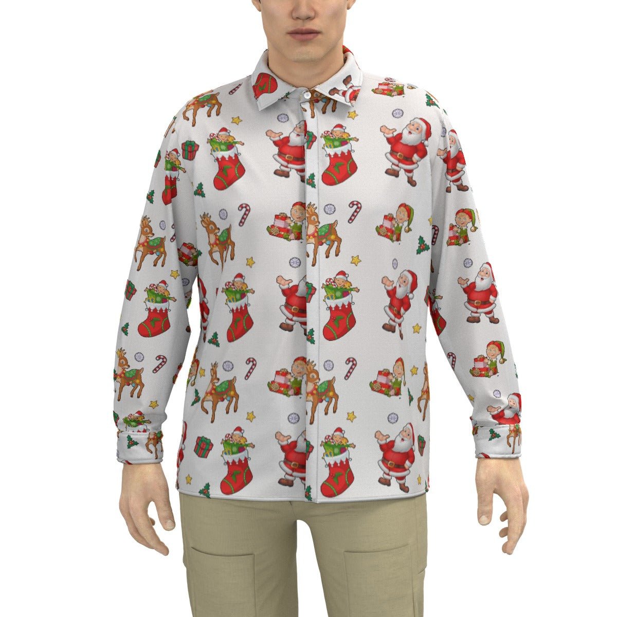 Men's Collar Christmas Shirt - Traditional - Festive Style