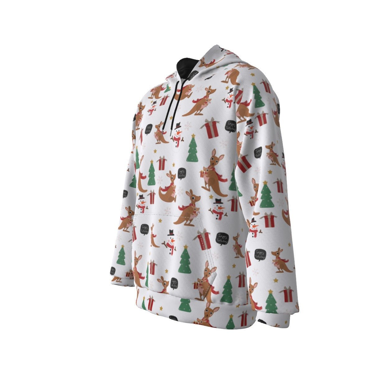 Men's Fleece Christmas Hoodie - Kangaroos - Festive Style