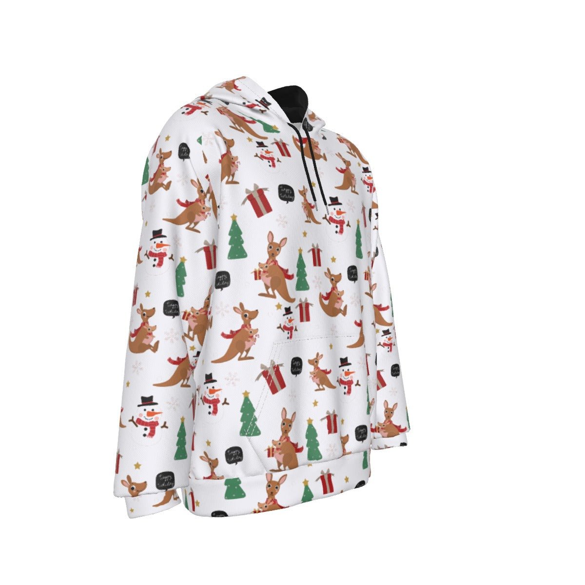 Men's Fleece Christmas Hoodie - Kangaroos - Festive Style