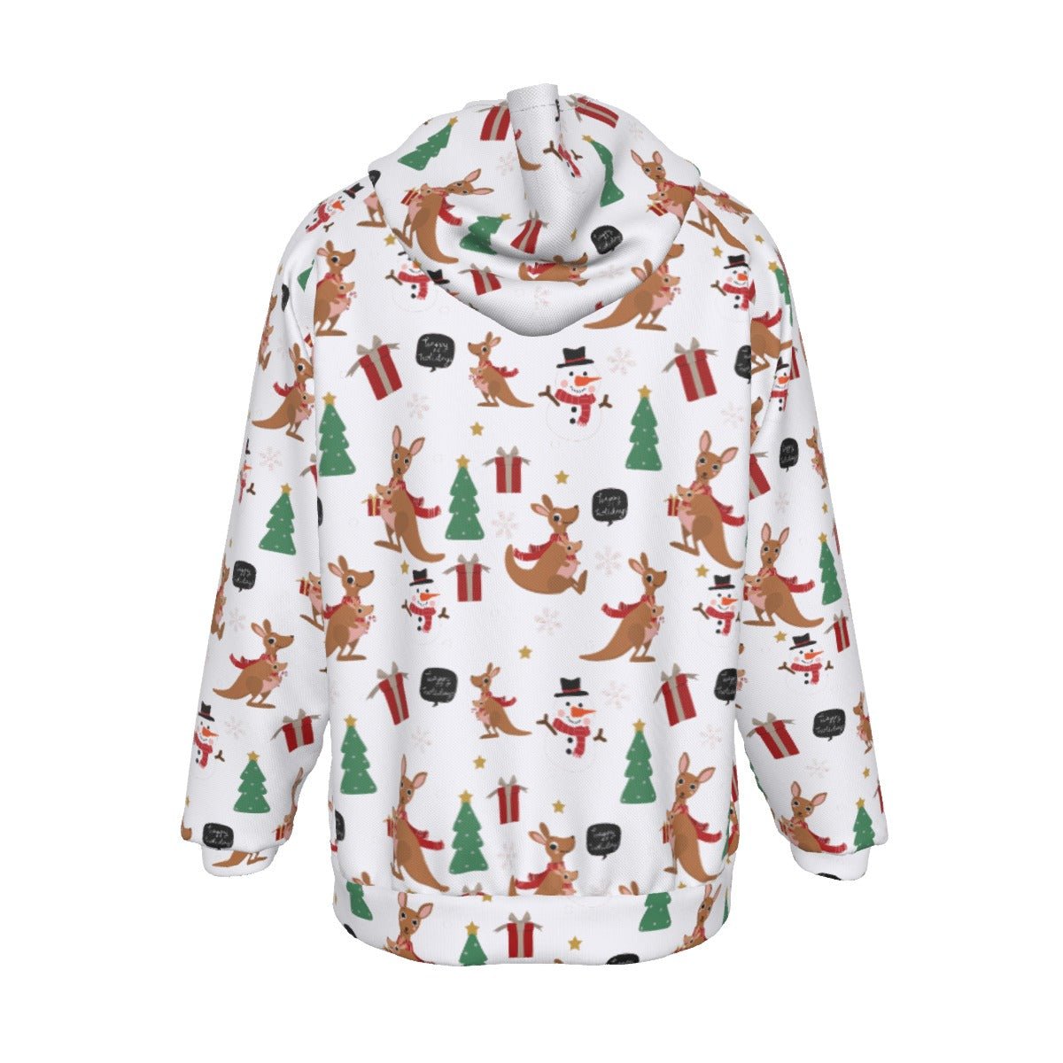 Men's Fleece Christmas Hoodie - Kangaroos - Festive Style