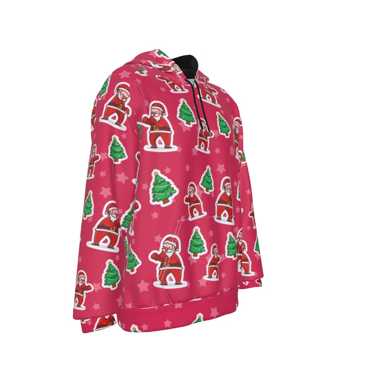 Men's Fleece Christmas Hoodie - Red Santa Boxing - Festive Style