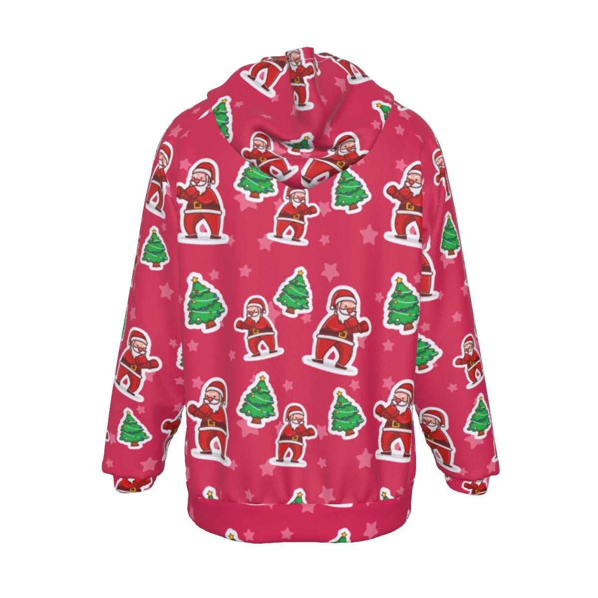 Men's Fleece Christmas Hoodie - Red Santa Boxing - Festive Style