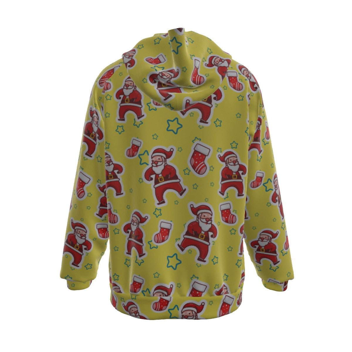 Men's Fleece Christmas Hoodie - Santa and Stars - Festive Style