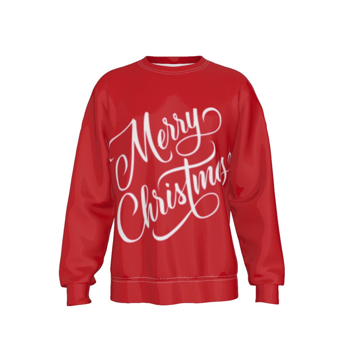 Men's Fleece Christmas Sweatshirt - Merry Christmas - Red - Festive Style