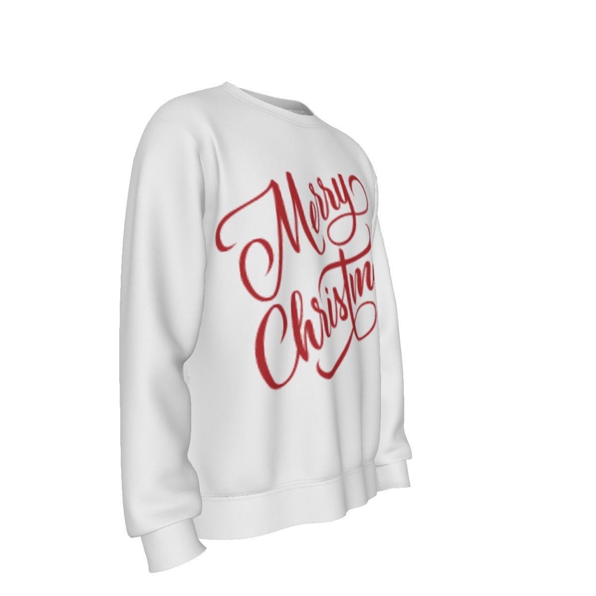 Men's Fleece Christmas Sweatshirt- Merry Christmas - White - Festive Style