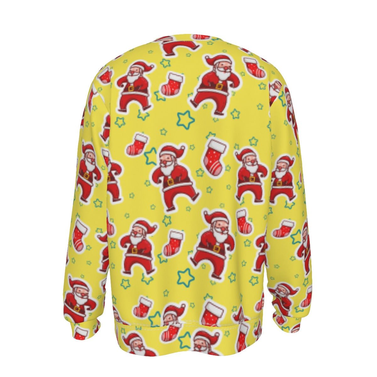 Men's Fleece Christmas Sweatshirt- Santa and Stars - Festive Style