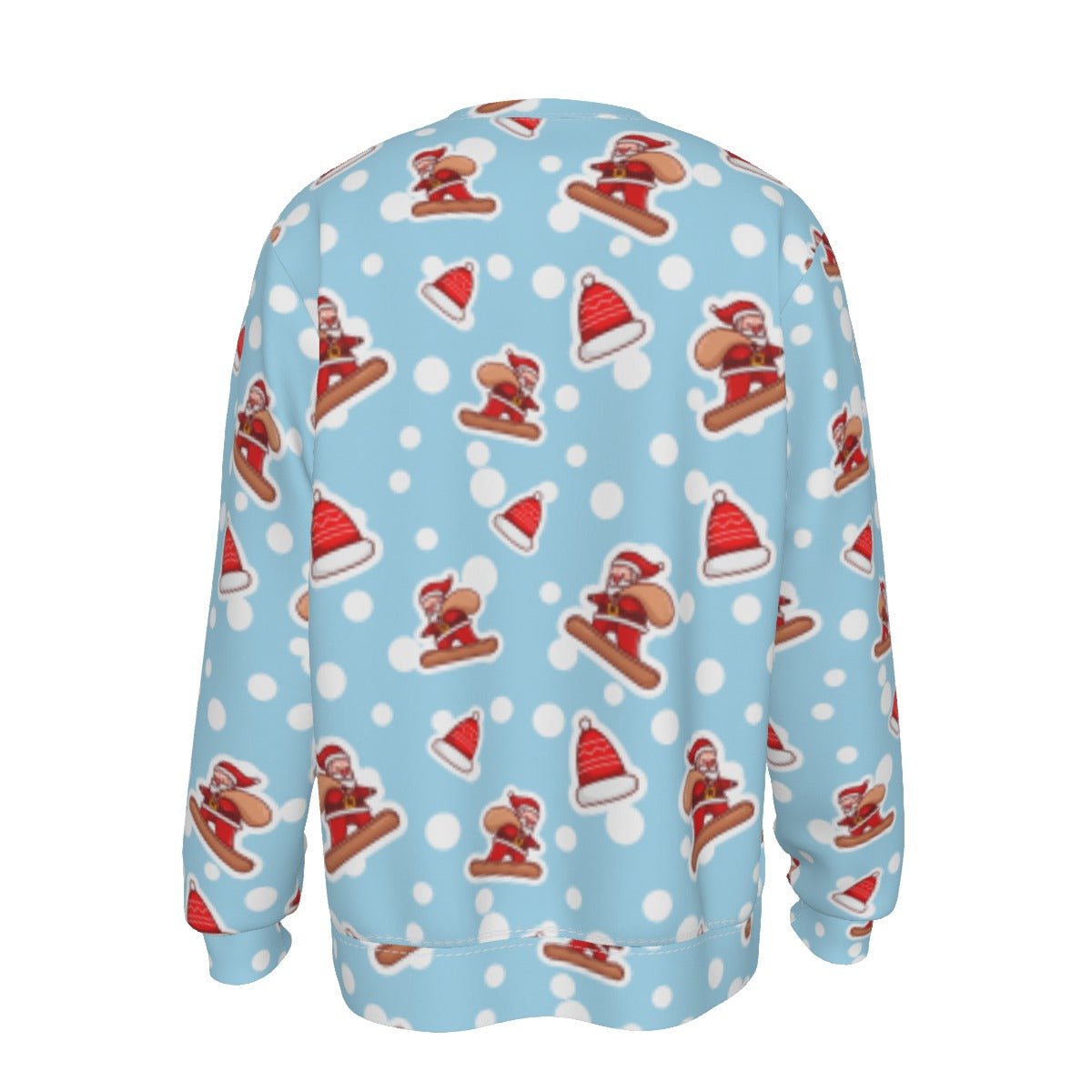 Men's Fleece Christmas Sweatshirt- Santa Snowboarding - Festive Style
