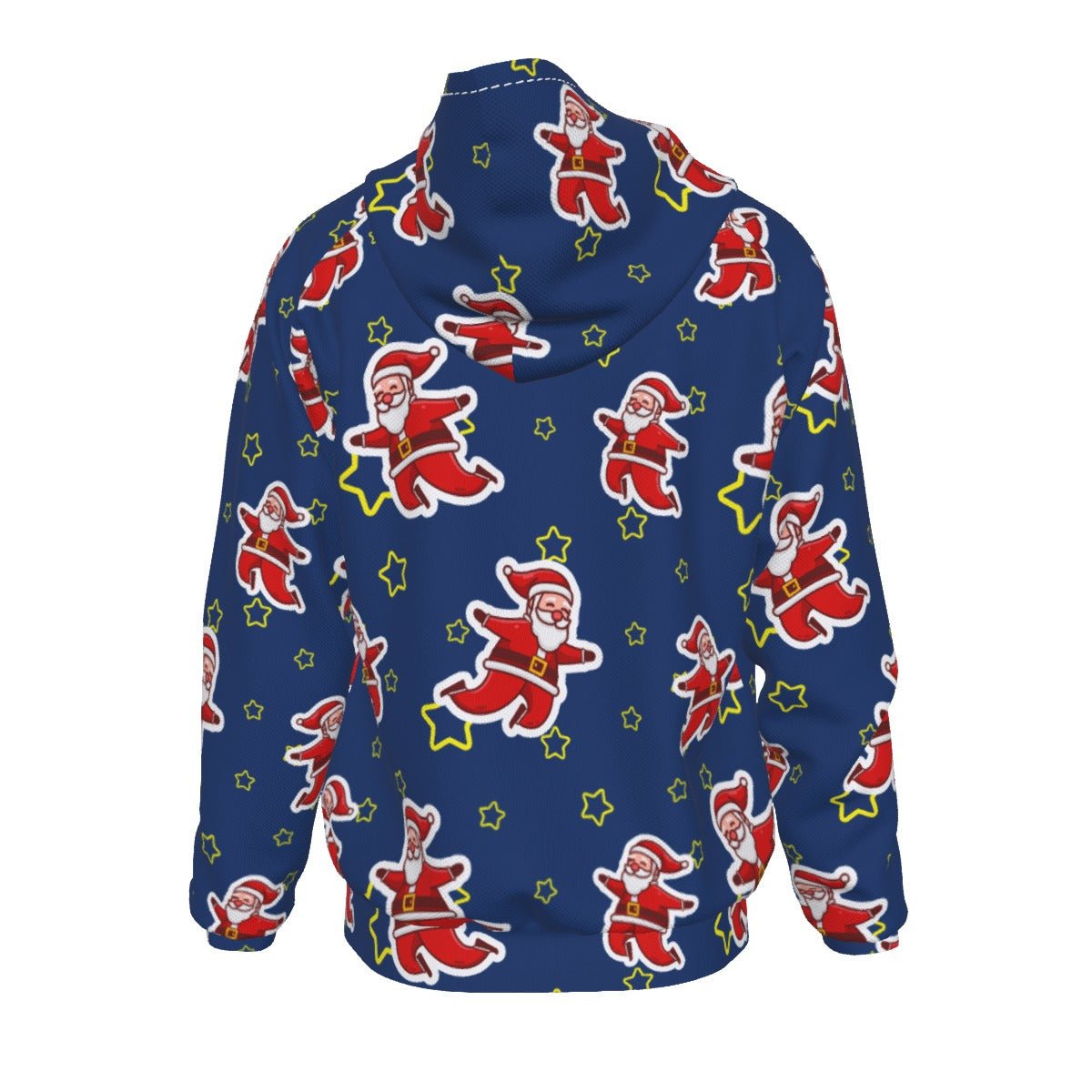 Men's Fleece Zip Christmas Hoodie - Santa Night Time - Festive Style