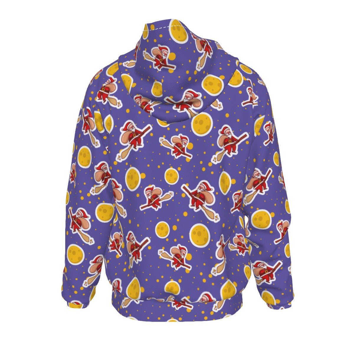 Men's Fleece Zip Christmas Hoodie - Santa Witch - Festive Style