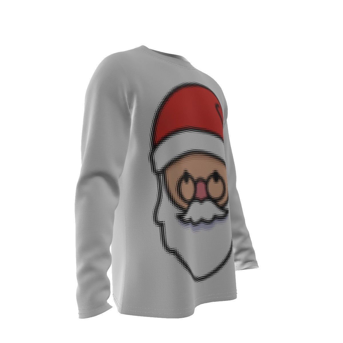 Men's Long Sleeve Christmas T-Shirt - Blurred Santa - Festive Style