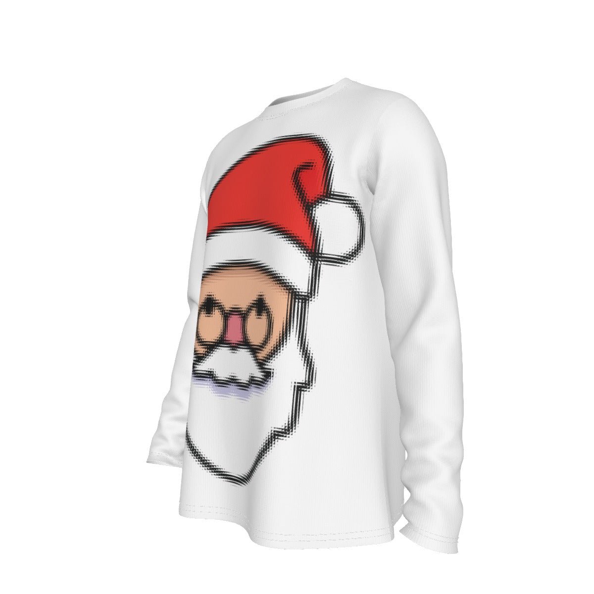 Men's Long Sleeve Christmas T-Shirt - Blurred Santa - Festive Style