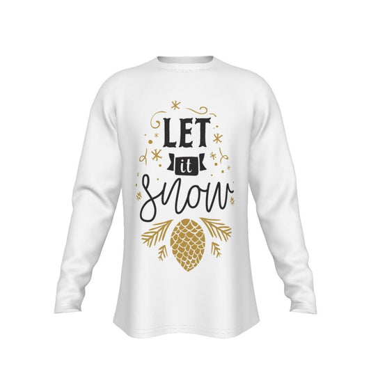 Men's Long Sleeve Christmas T-Shirt - Let It Snow - Festive Style