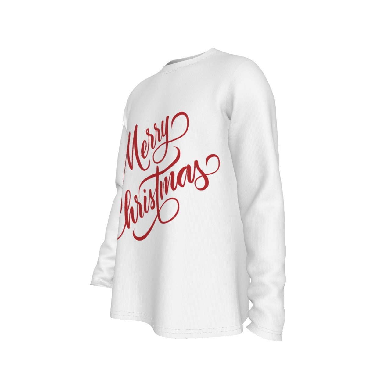 Men's Long Sleeve Christmas T-Shirt - Merry Christmas - White - Festive Style