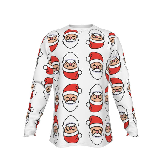 Men's Long Sleeve Christmas T-Shirt - Mirrored Santa - Festive Style