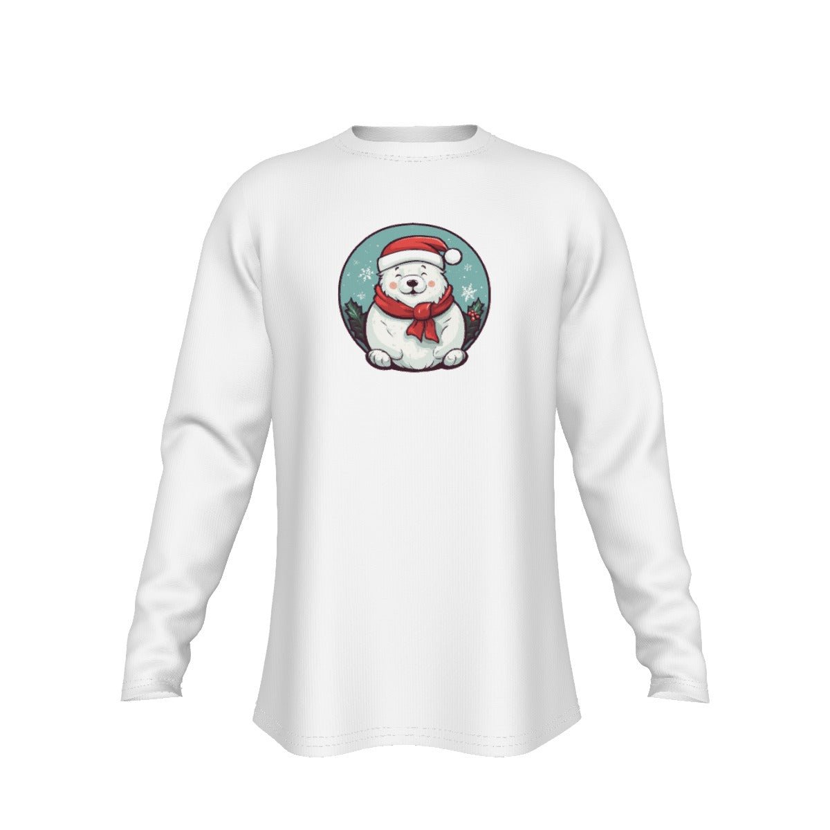 Men's Long Sleeve Christmas T-Shirt - Polar Bear - Festive Style