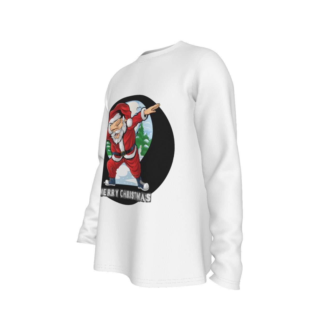 Men's Long Sleeve Christmas T-Shirt - Santa Dab Logo - Festive Style