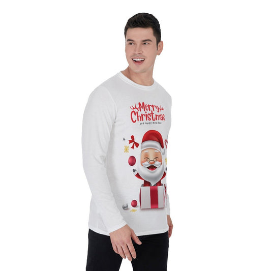 Men's Long Sleeve Christmas T-Shirt - Santa MC HNE - Festive Style