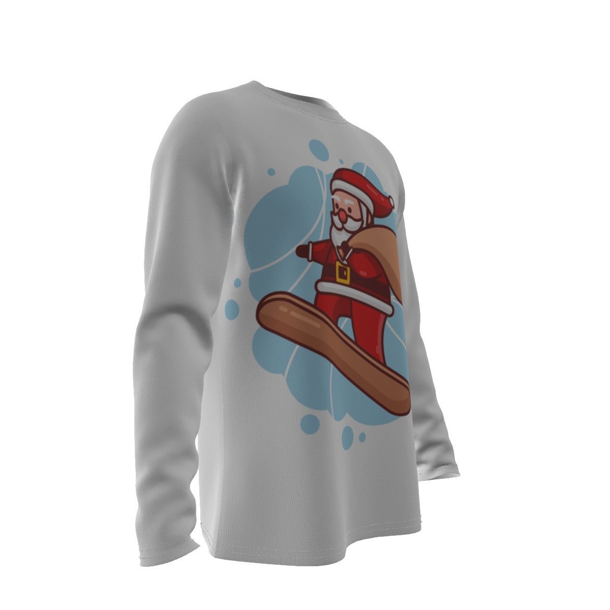Men's Long Sleeve Christmas T-Shirt - Santa Snowboarder - Festive Style