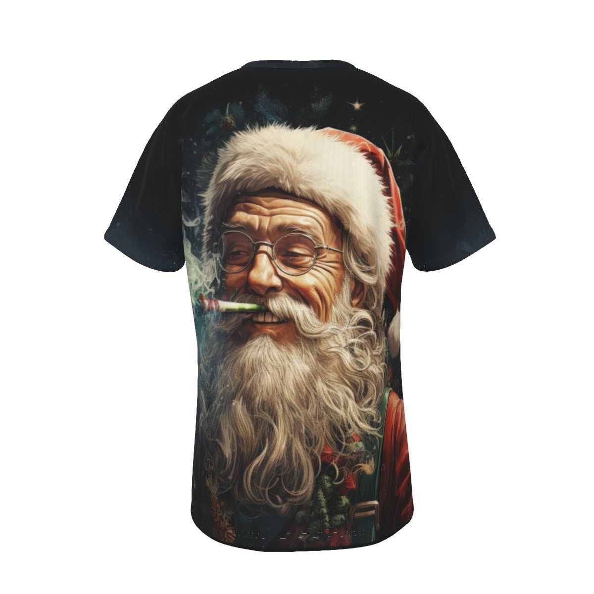 Mens Short Sleeve Christmas Tee - Front and Back - Santa Joint - Festive Style