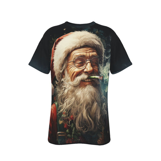 Mens Short Sleeve Christmas Tee - Front and Back - Santa Joint - Festive Style